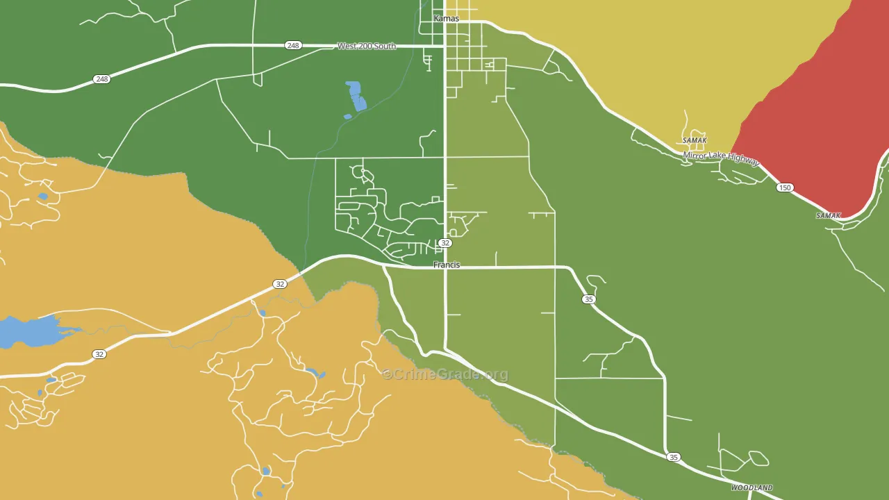 Francis, UT Map of Burglary Rates