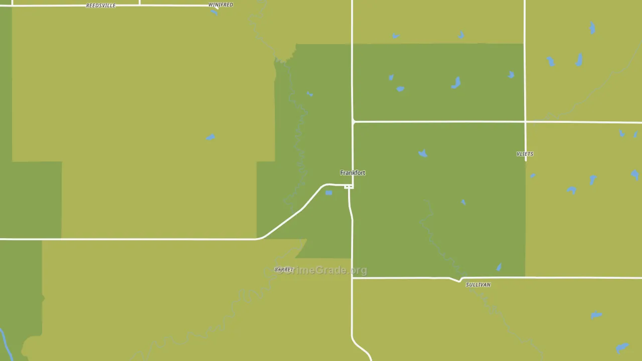 Frankfort, KS Map of Burglary Rates