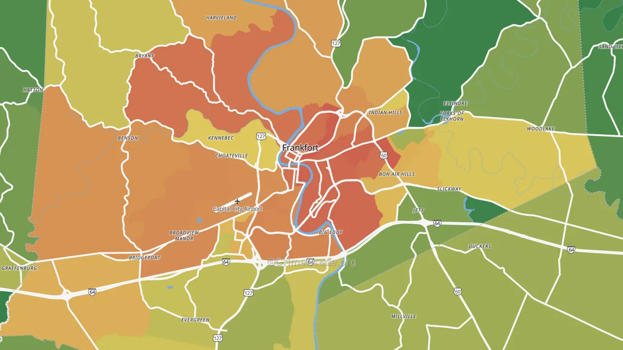 Frankfort, KY Map of Burglary Rates