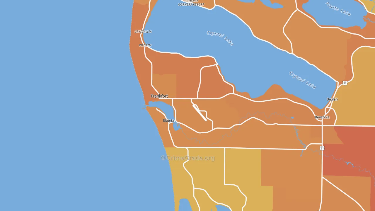 Frankfort, MI Map of Burglary Rates