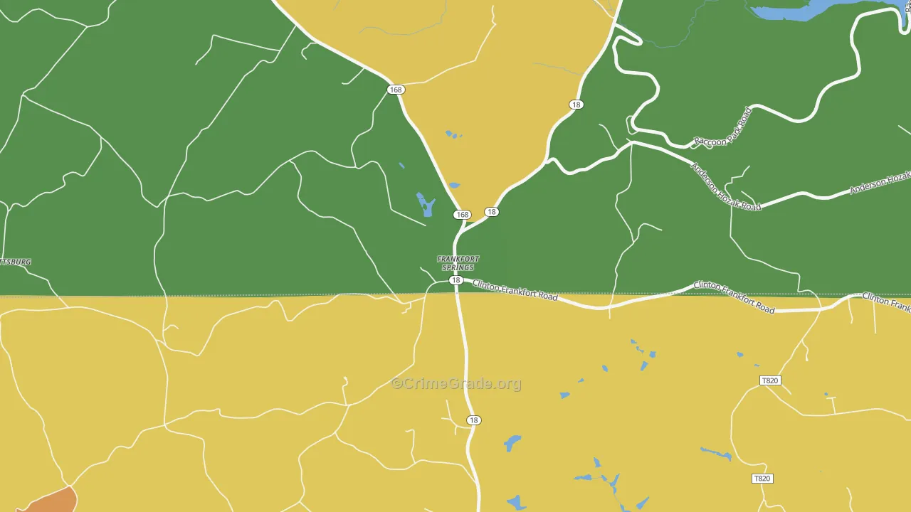 Frankfort Springs, PA Map of Burglary Rates