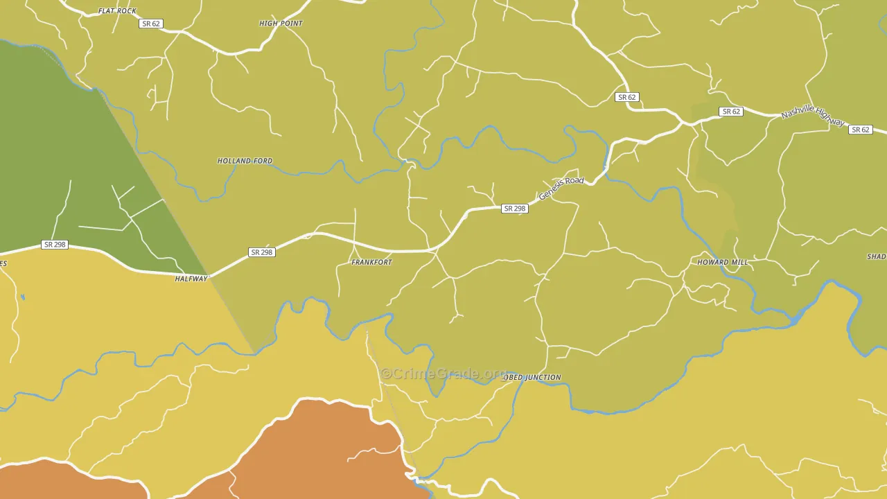 Frankfort, TN Map of Burglary Rates