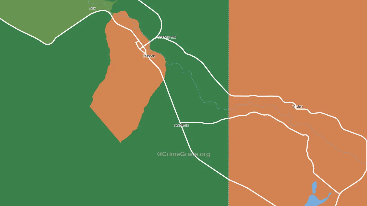 Franklin, AZ Map of Burglary Rates
