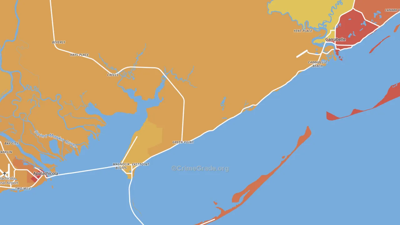 Franklin County, FL Map of Burglary Rates