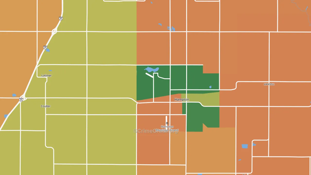 Franklin County, IA Map of Burglary Rates