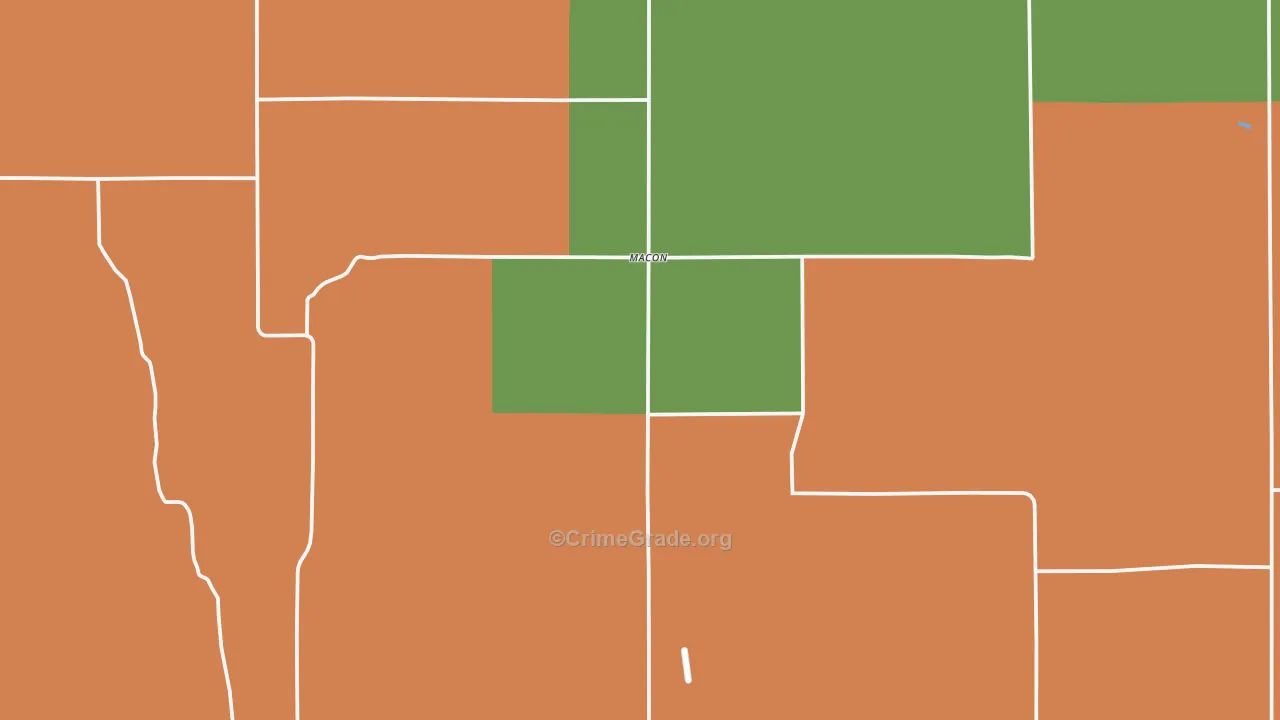 Franklin County, NE Map of Burglary Rates