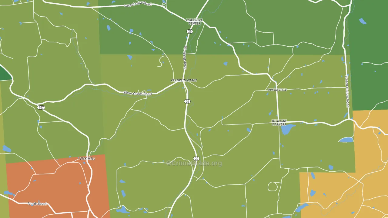 Franklin Forks, PA Map of Burglary Rates