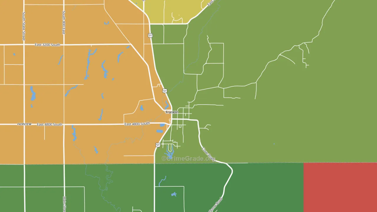 Franklin, ID Map of Burglary Rates