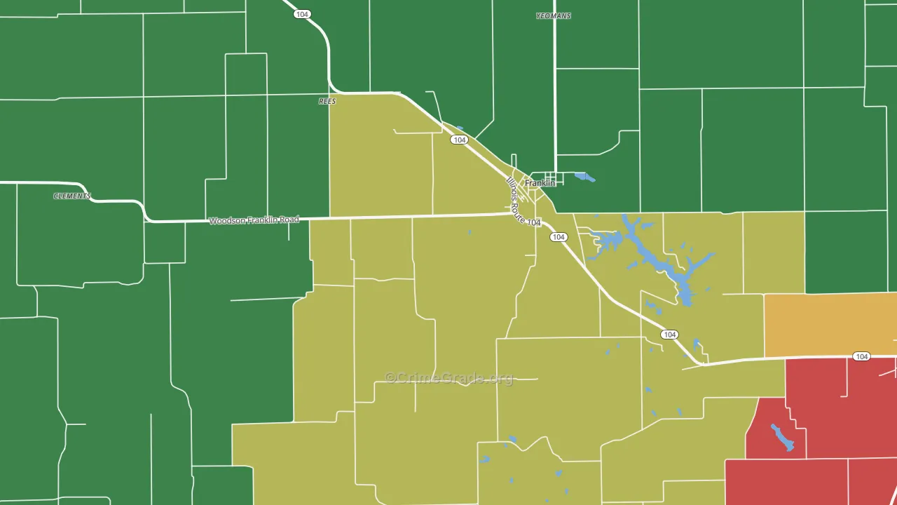 Franklin, IL Map of Burglary Rates