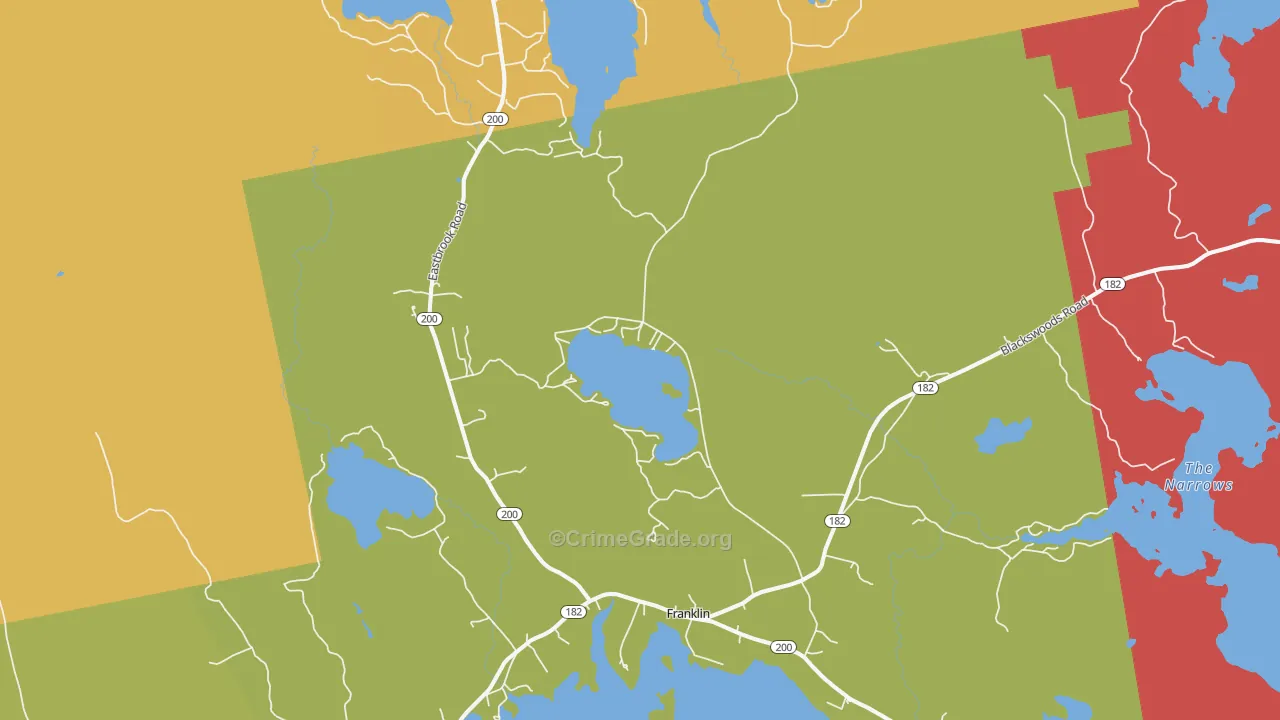 Franklin, ME Map of Burglary Rates