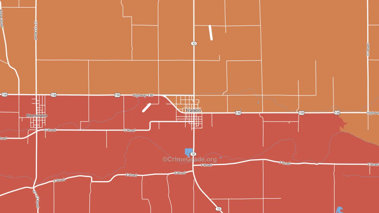 Franklin, NE Map of Burglary Rates
