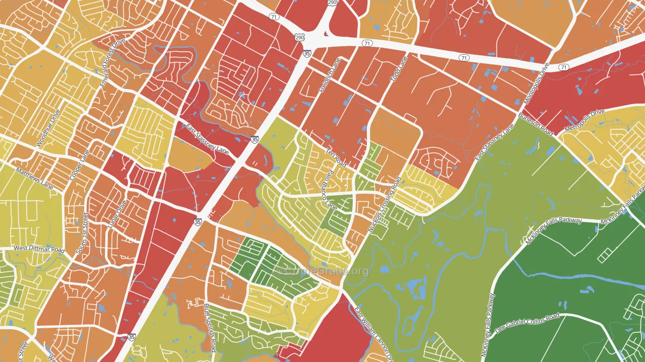 Franklin Park, Austin, TX Map of Burglary Rates