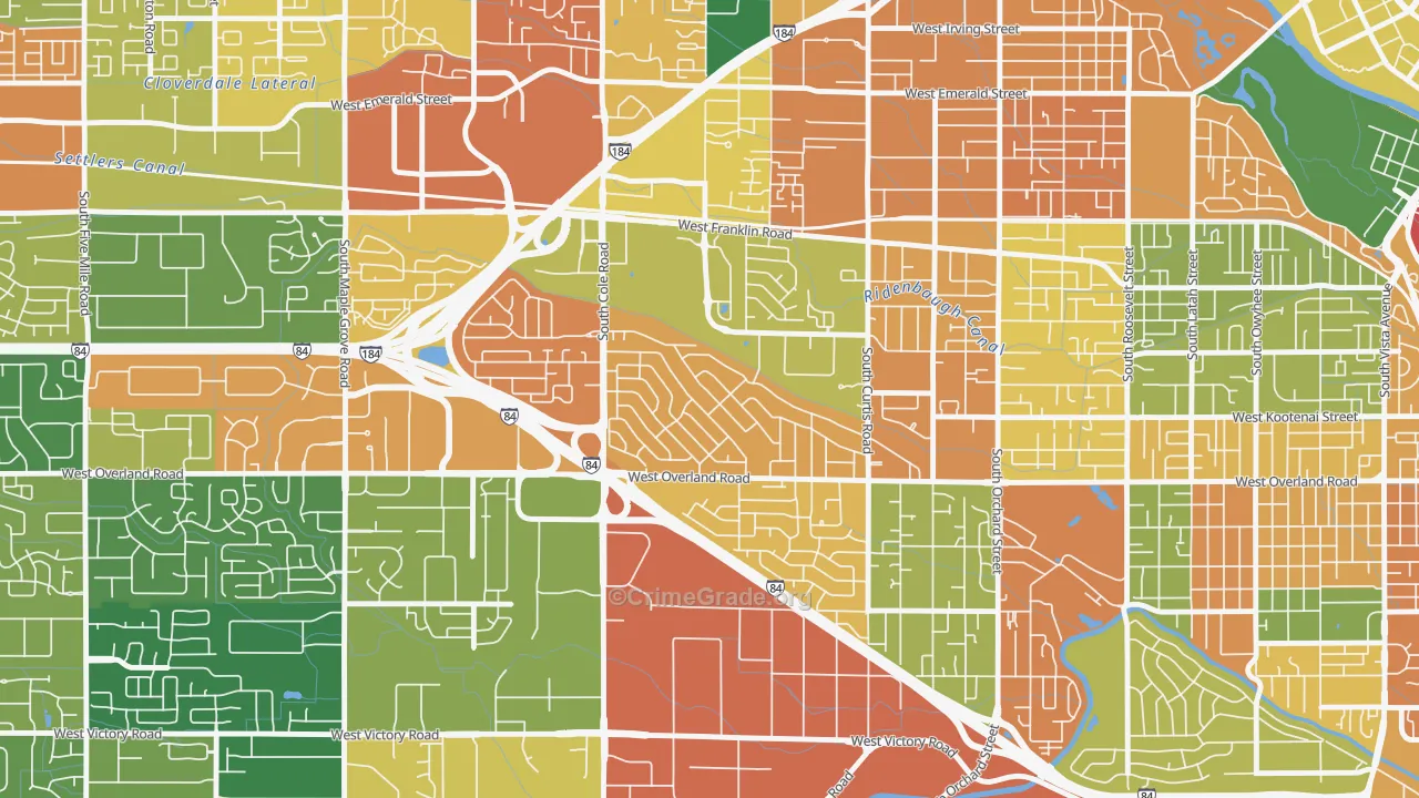 Franklin Randolph, Boise, ID Map of Burglary Rates