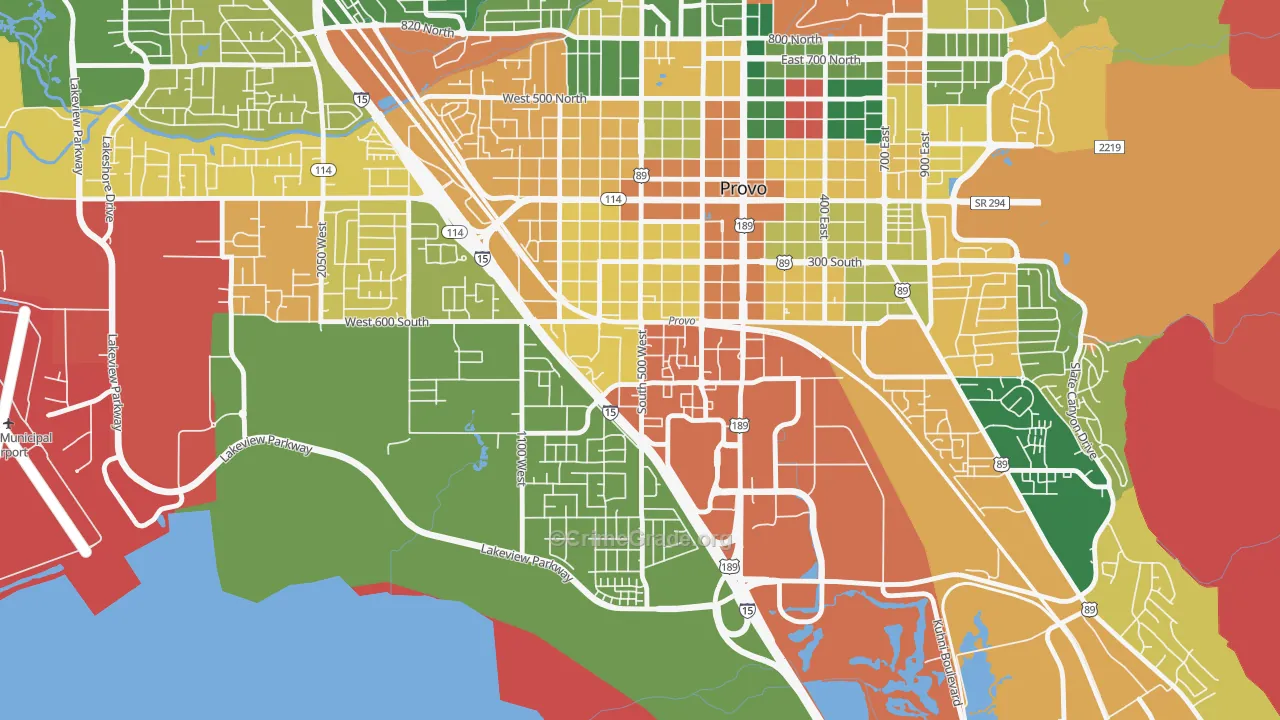 Franklin South, Provo, UT Map of Burglary Rates