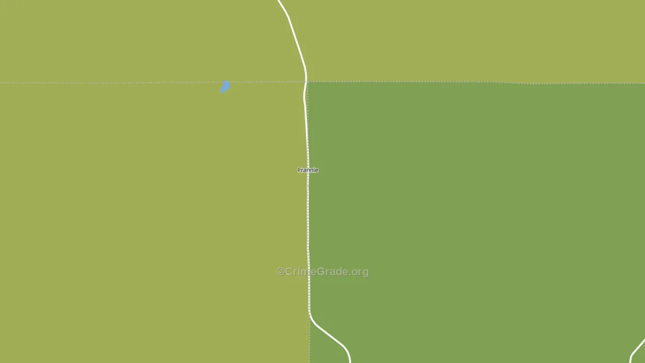 Frannie, WY Map of Burglary Rates