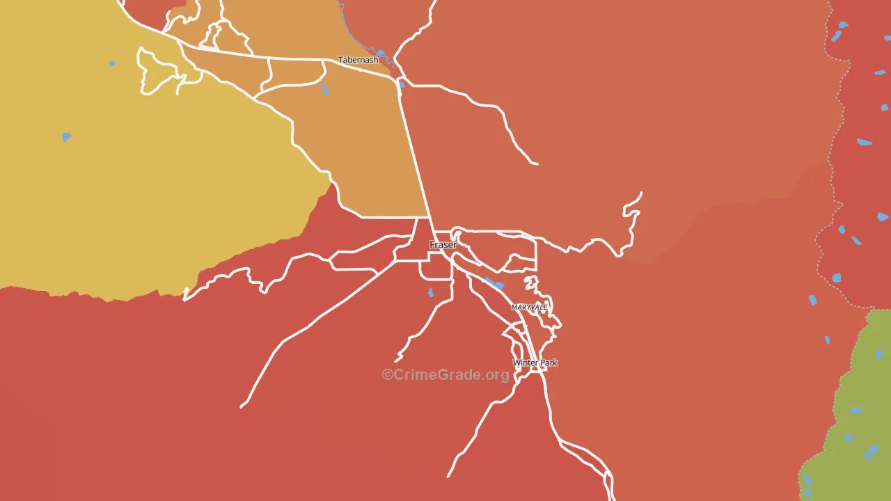 Fraser, CO Map of Burglary Rates