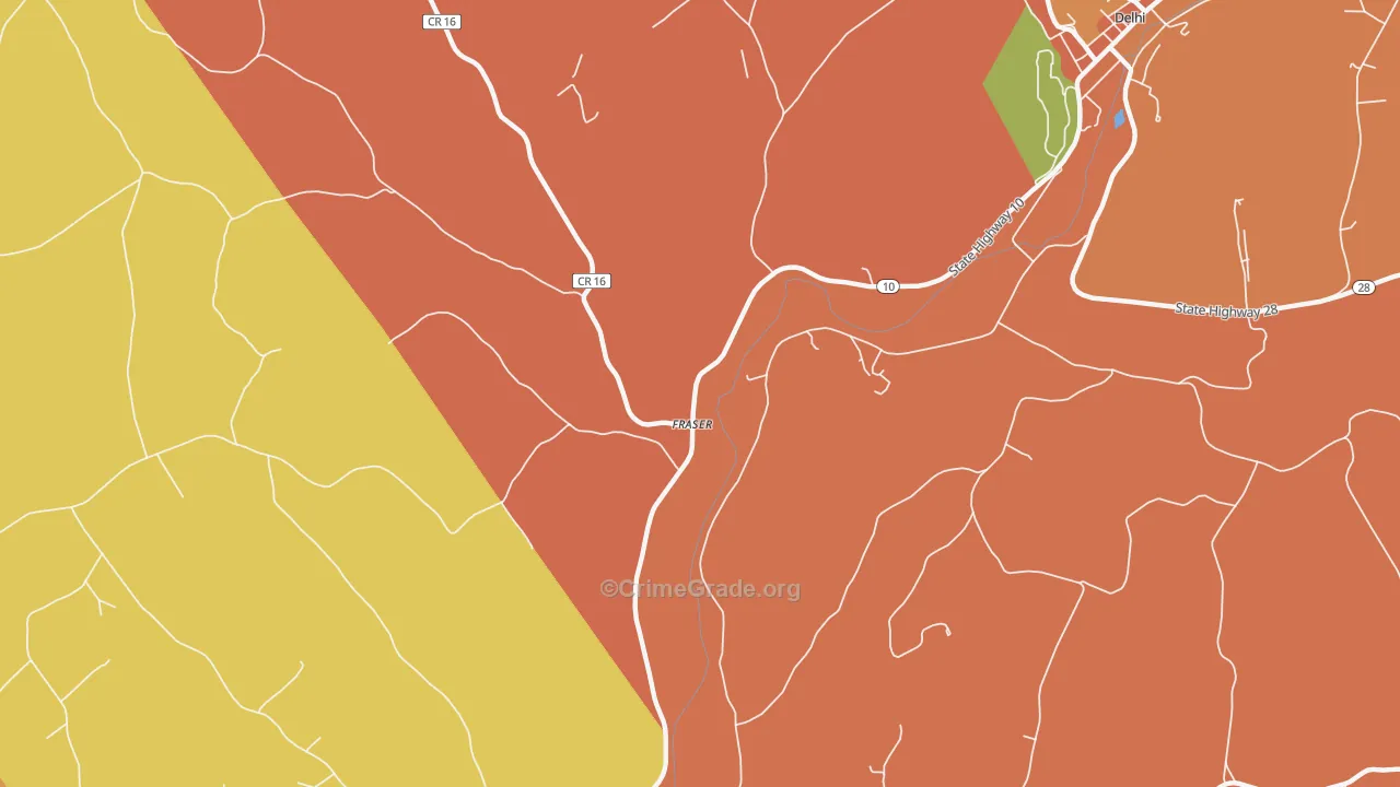 Fraser, NY Map of Burglary Rates