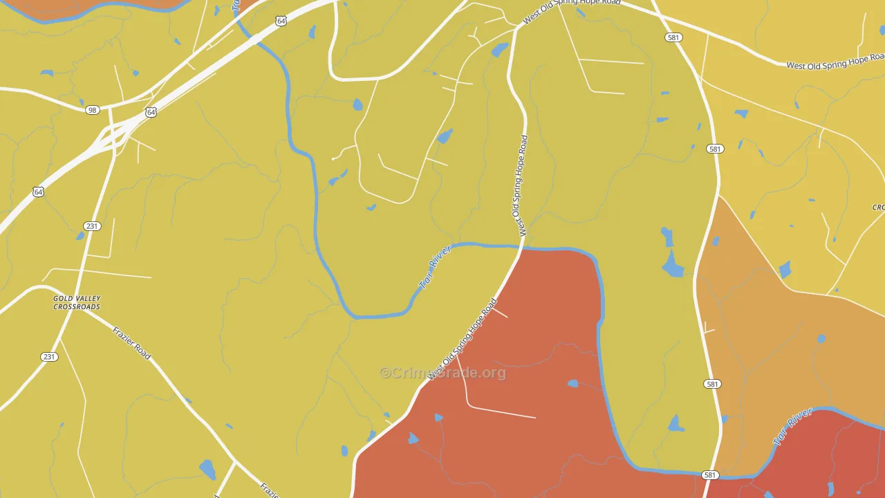 Frazier Crossroads, NC Map of Burglary Rates