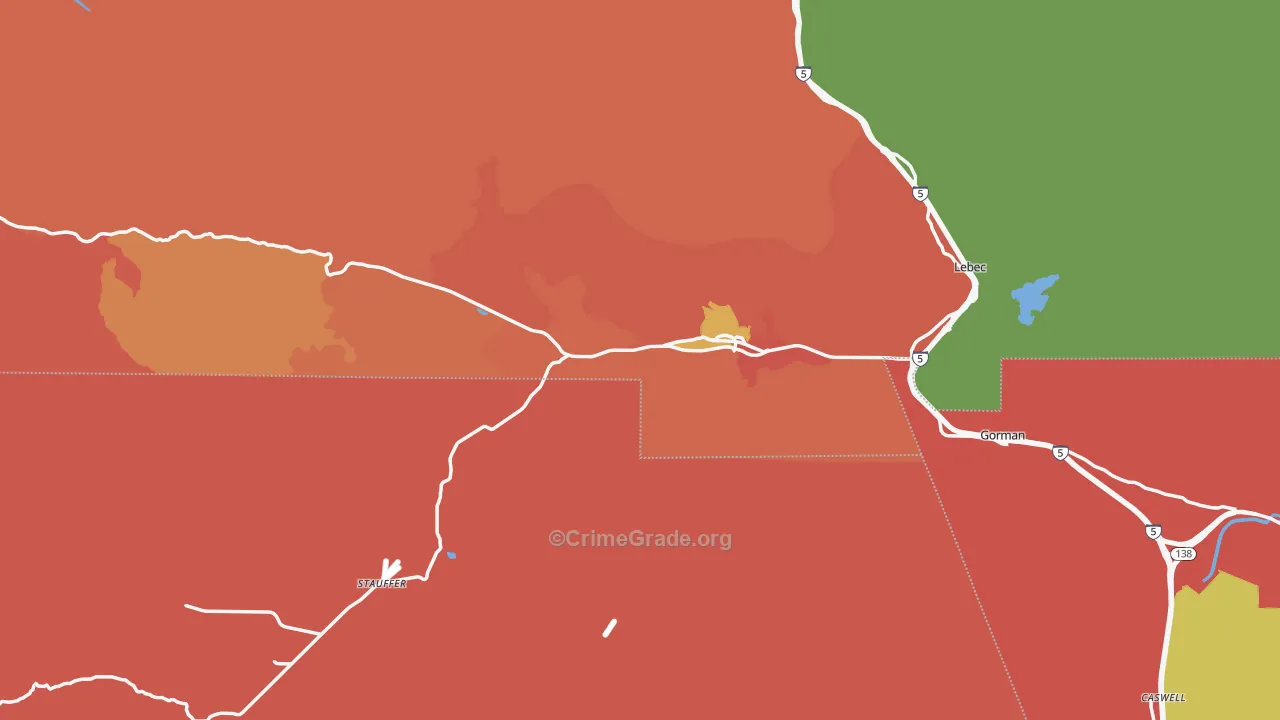 Frazier Park, CA Map of Burglary Rates