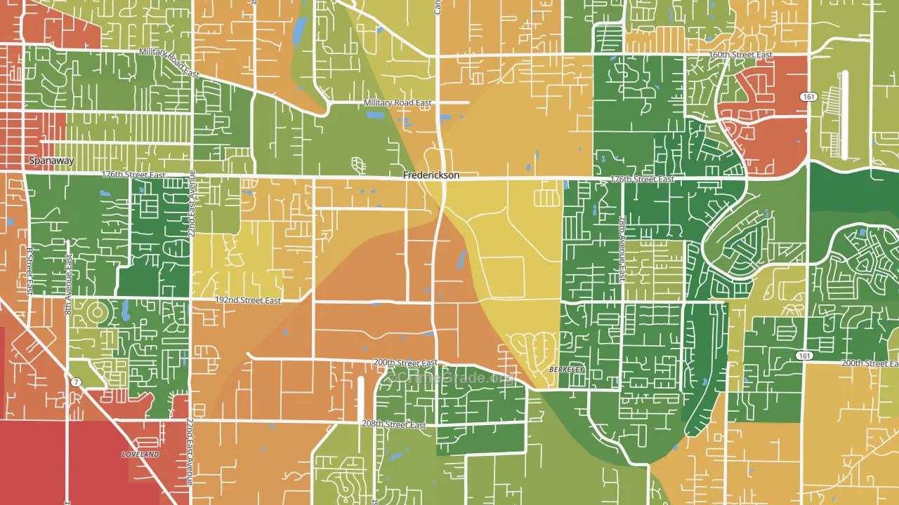 Frederickson, Tacoma, WA Map of Burglary Rates