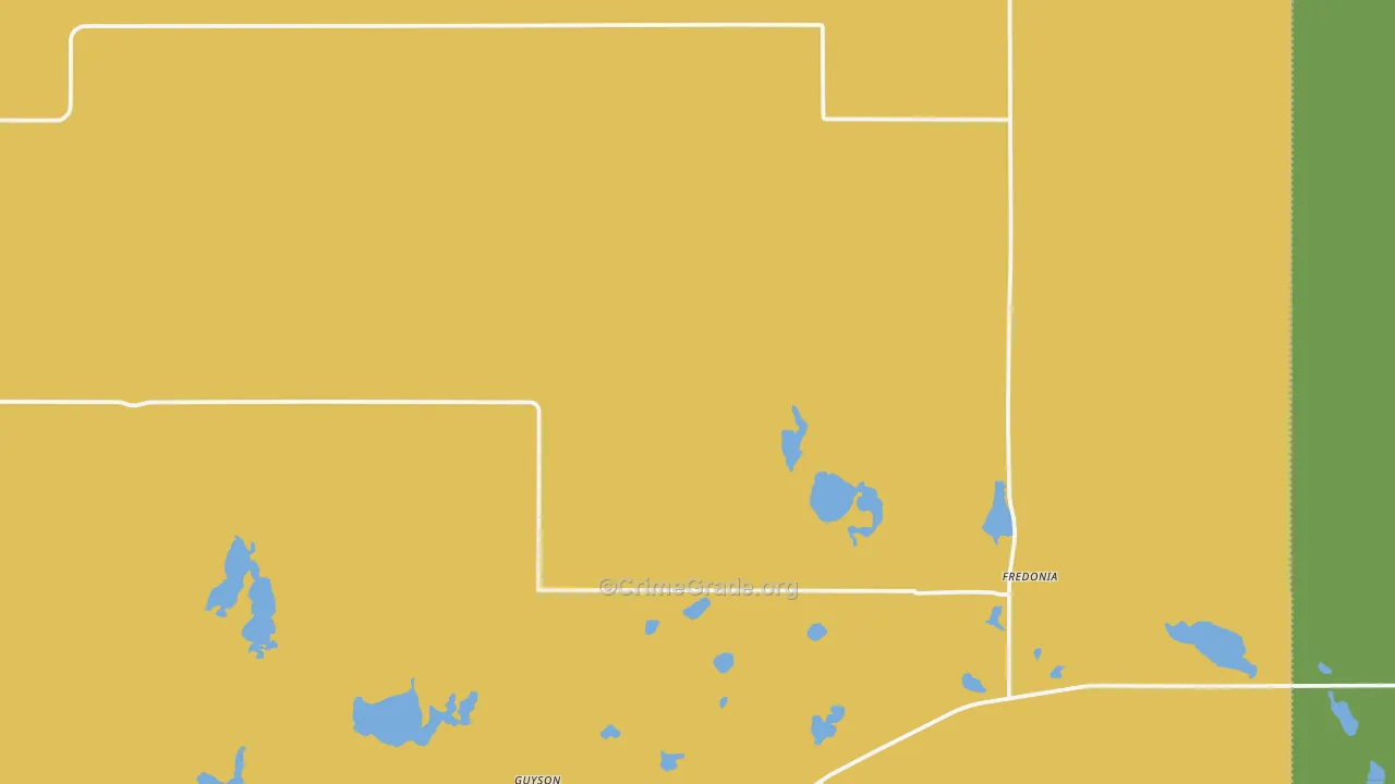 Fredonia, ND Map of Burglary Rates