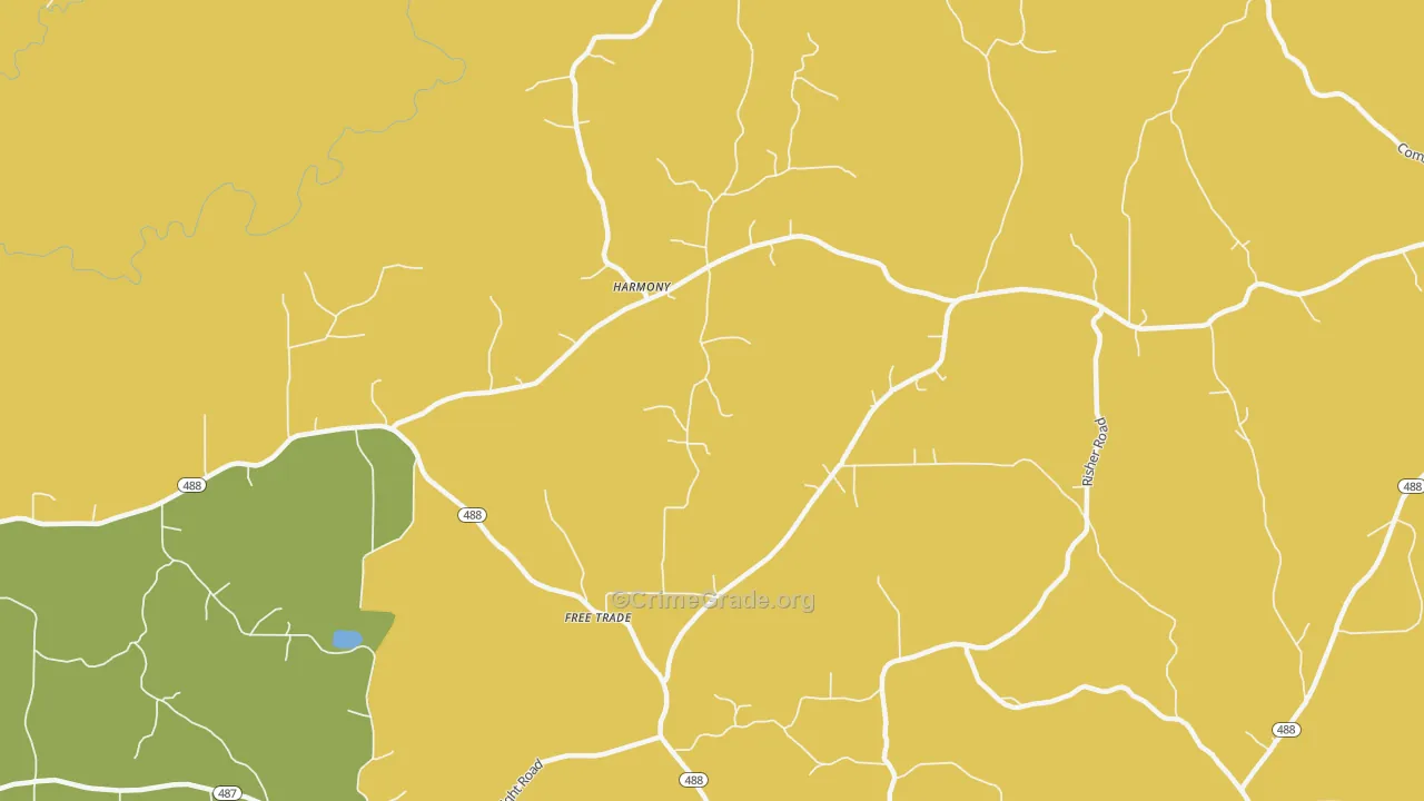 Free Trade, MS Map of Burglary Rates
