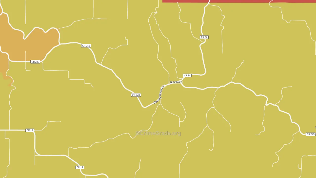 Freeburg, MN Map of Burglary Rates
