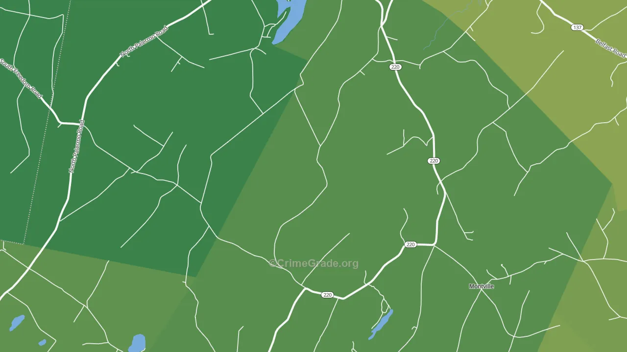 Freedom, ME Map of Burglary Rates