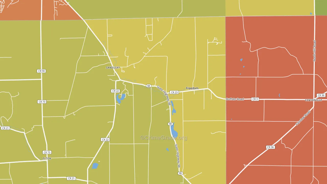 Freedom, NY Map of Burglary Rates