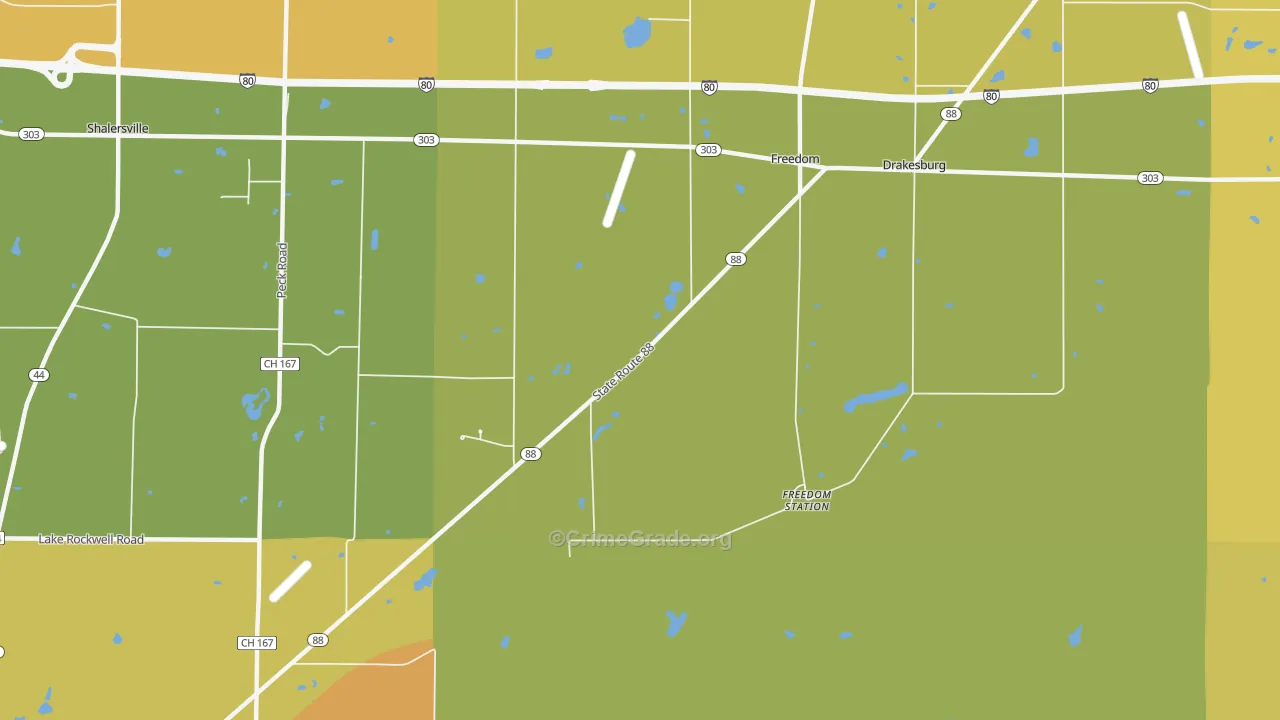 Freedom, OH Map of Burglary Rates