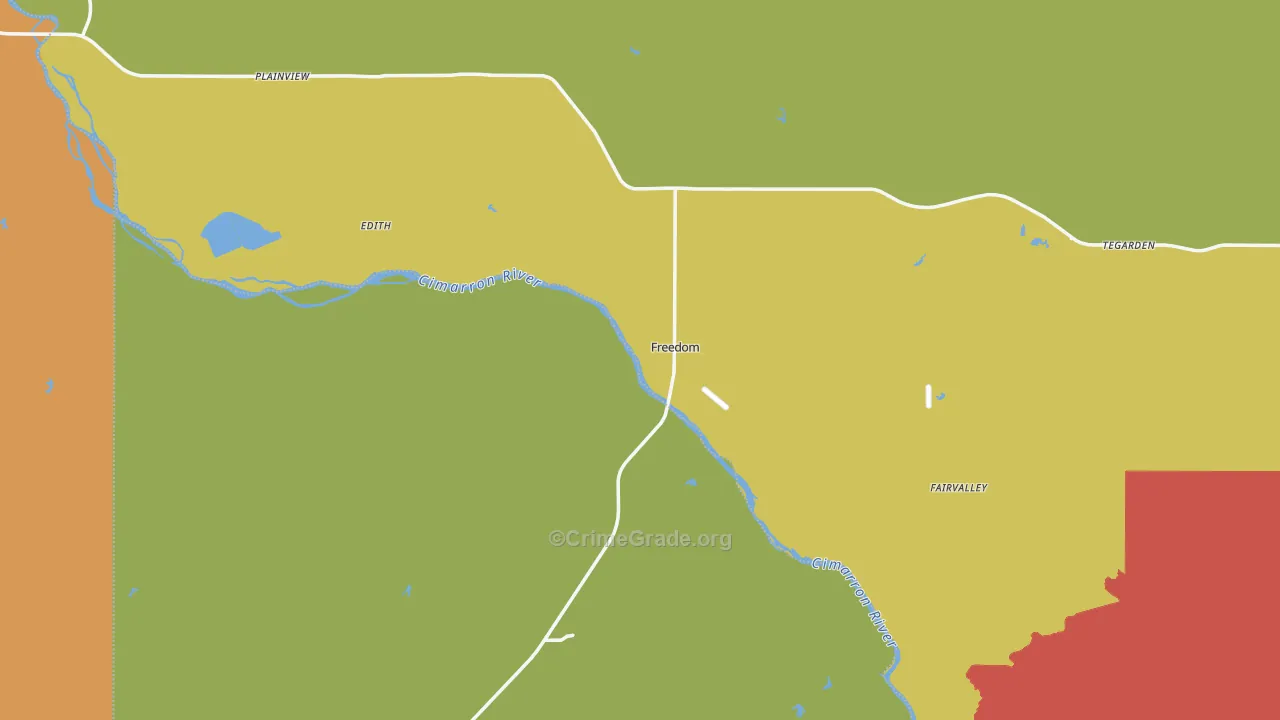 Freedom, OK Map of Burglary Rates