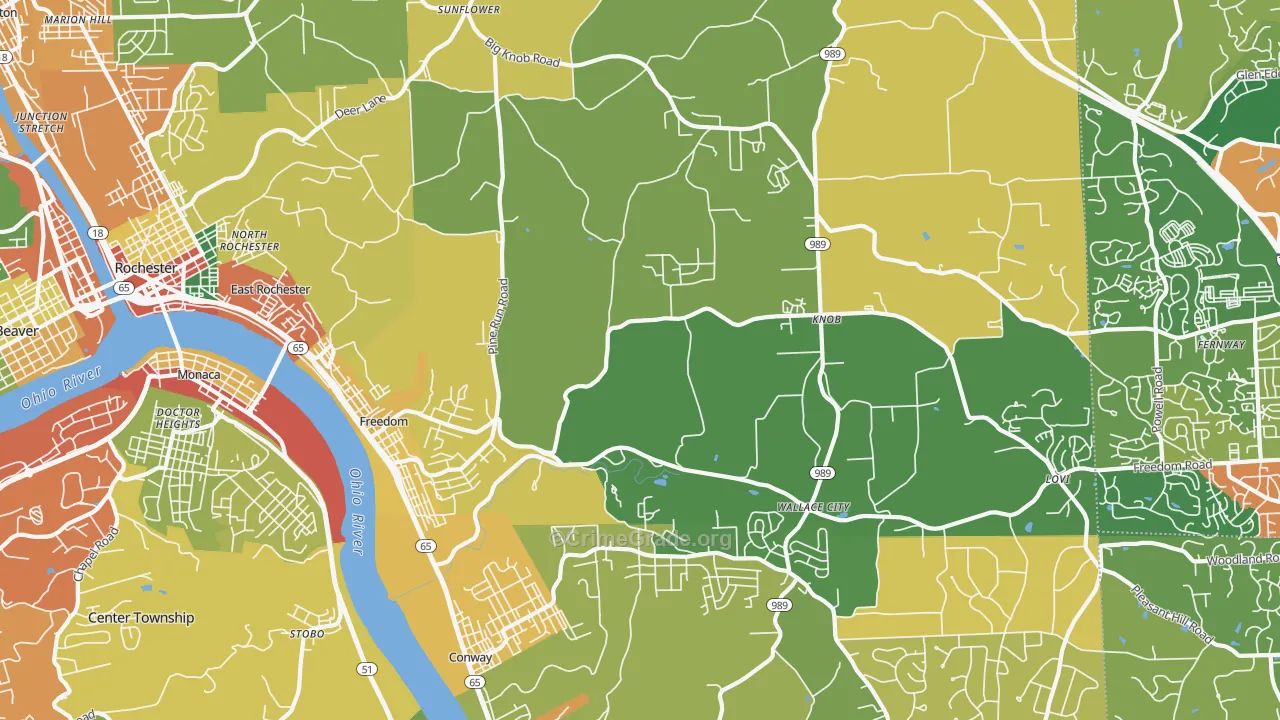 Freedom, PA Map of Burglary Rates