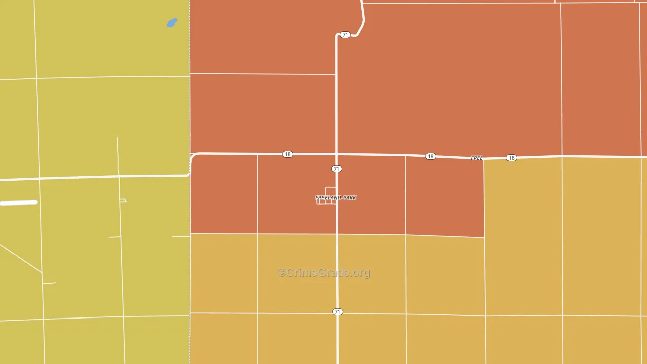 Freeland Park, IN Map of Burglary Rates