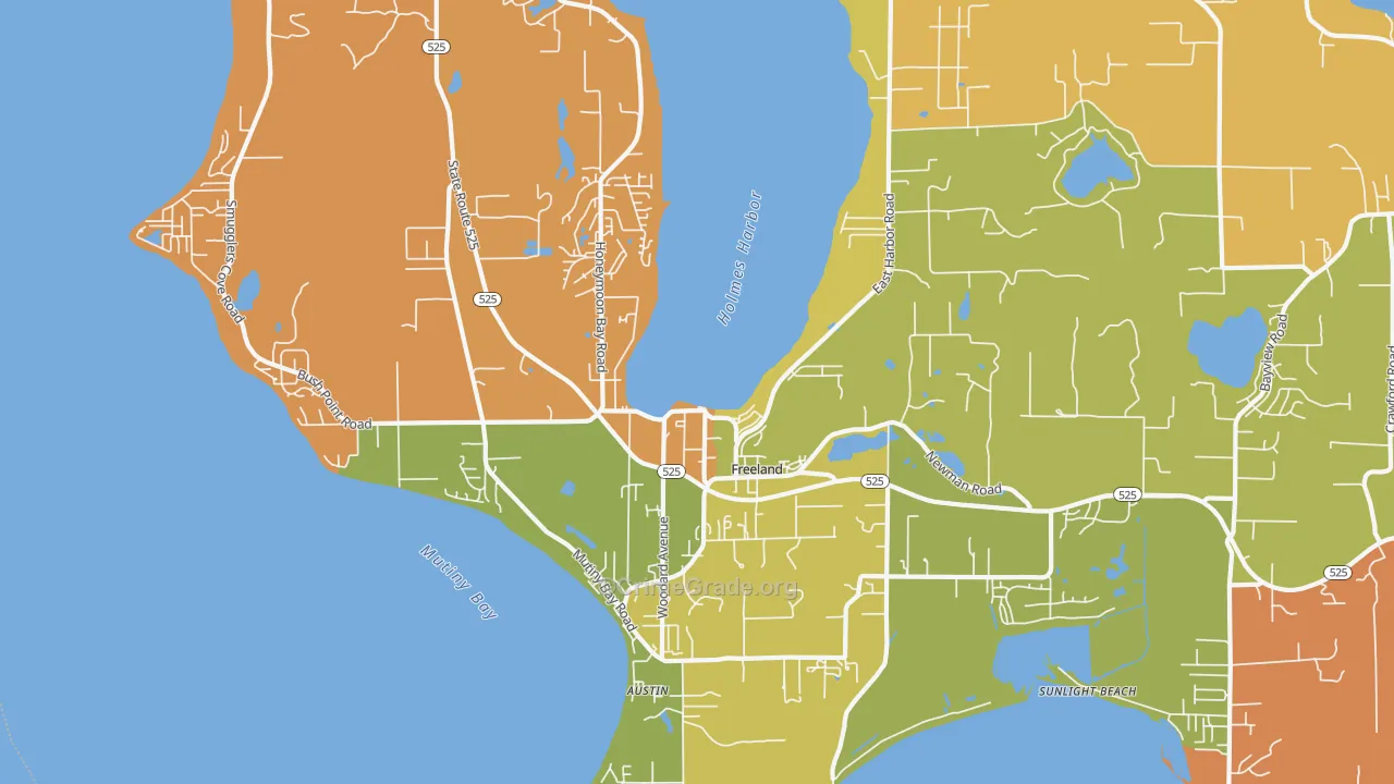 Freeland, WA Map of Burglary Rates