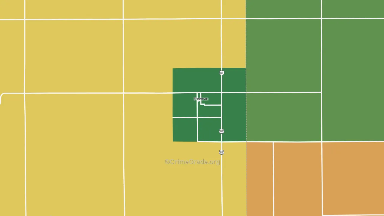 Freeman, SD Map of Burglary Rates