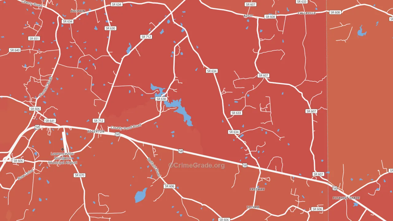 Freeman, VA Map of Burglary Rates