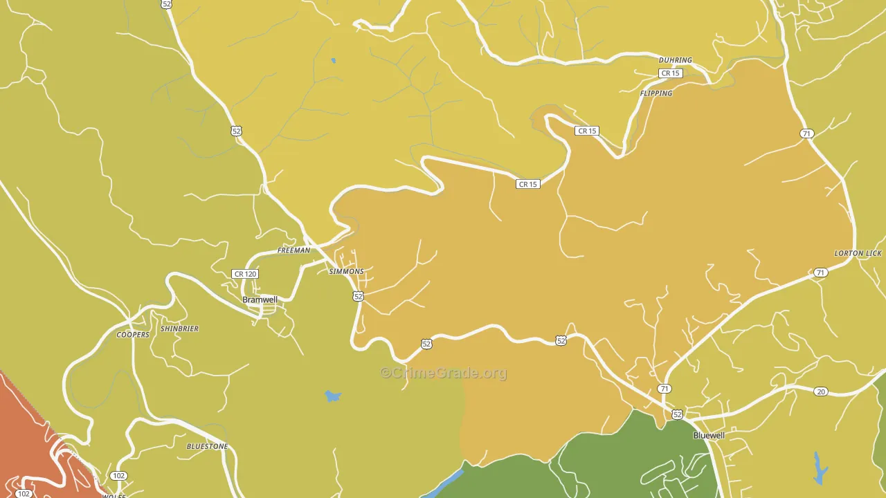 Freeman, WV Map of Burglary Rates