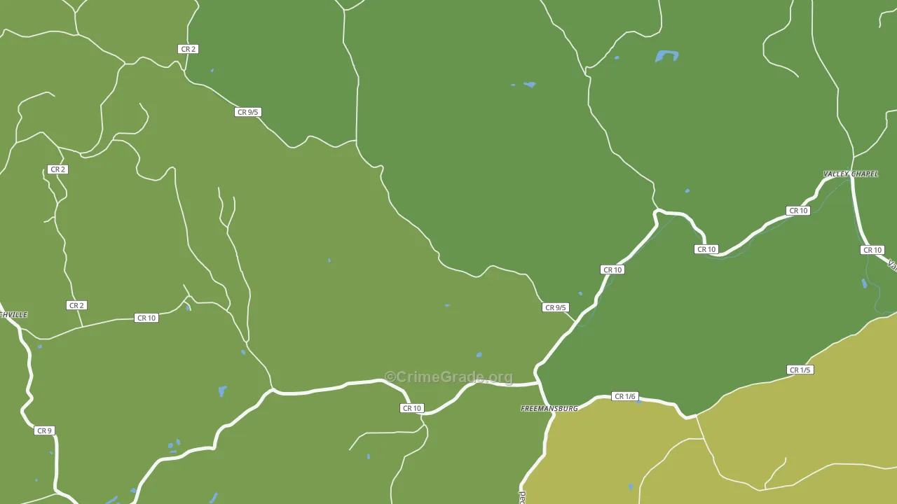 Freemansburg, WV Map of Burglary Rates