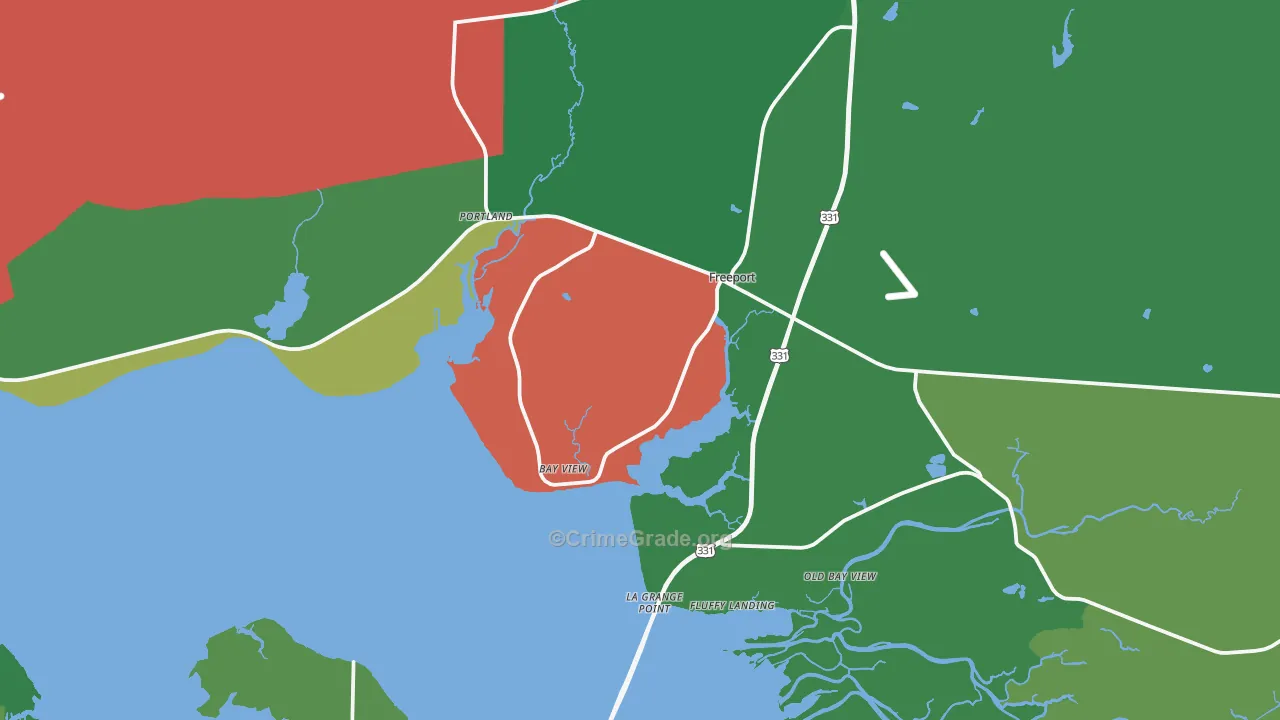 Freeport, FL Map of Burglary Rates
