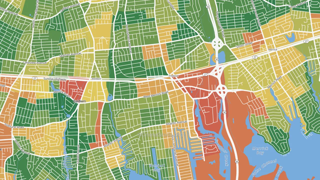 Freeport, NY Map of Burglary Rates