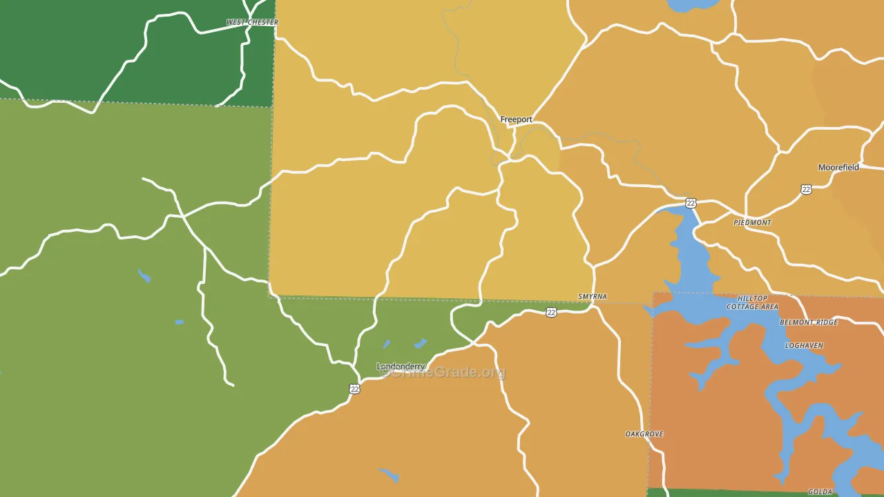Freeport, OH Map of Burglary Rates