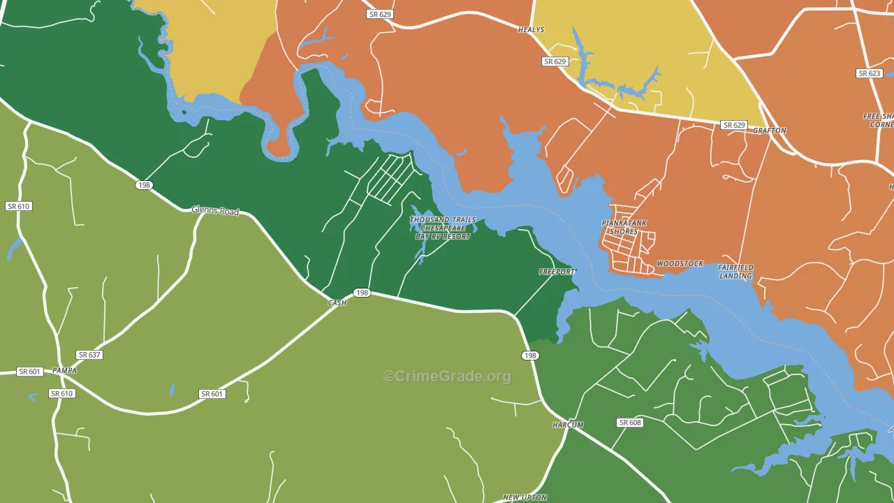 Freeport, VA Map of Burglary Rates