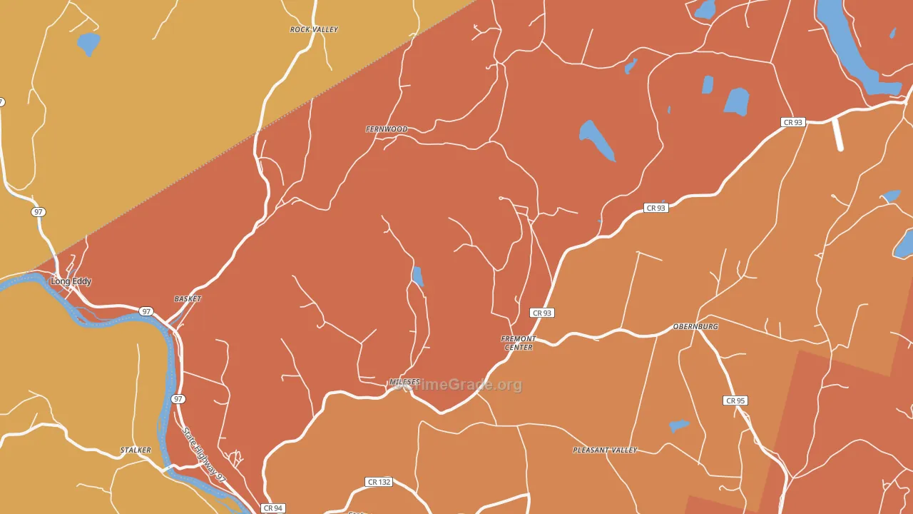 Fremont Center, NY Map of Burglary Rates