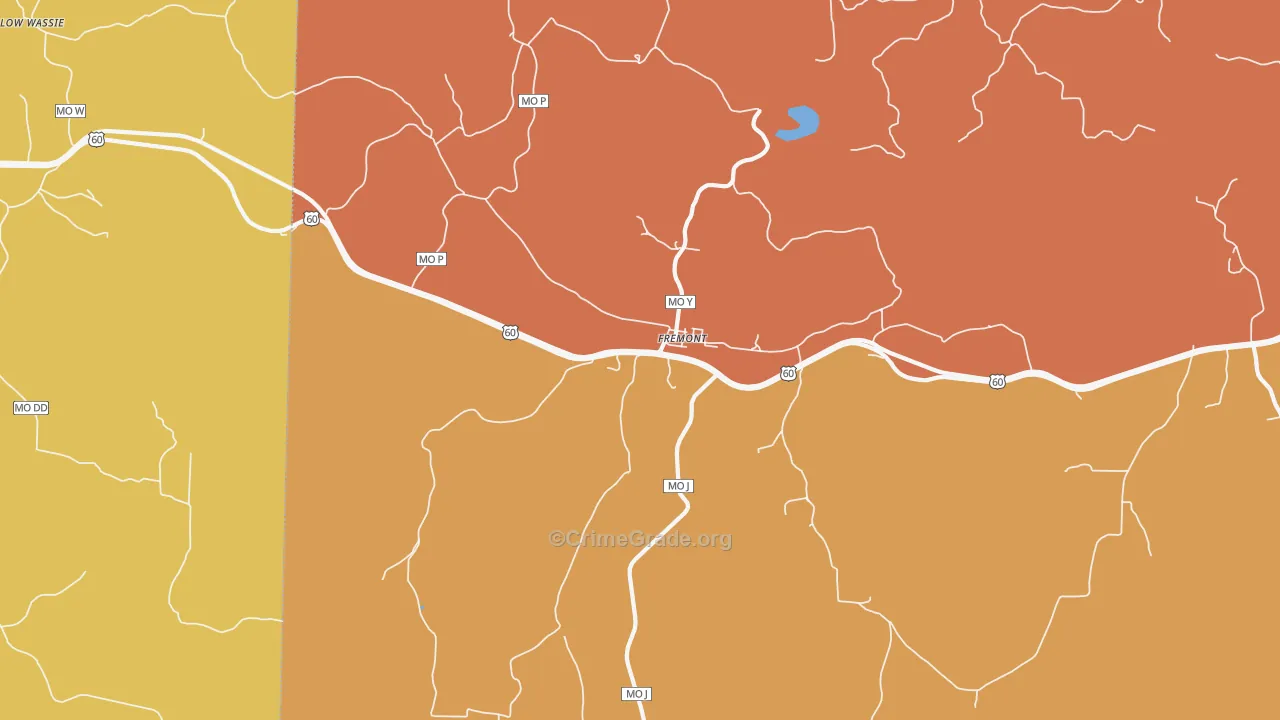 Fremont, MO Map of Burglary Rates