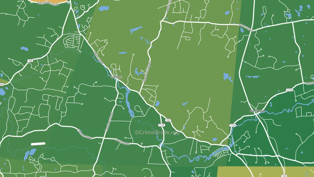 Fremont, NH Map of Burglary Rates