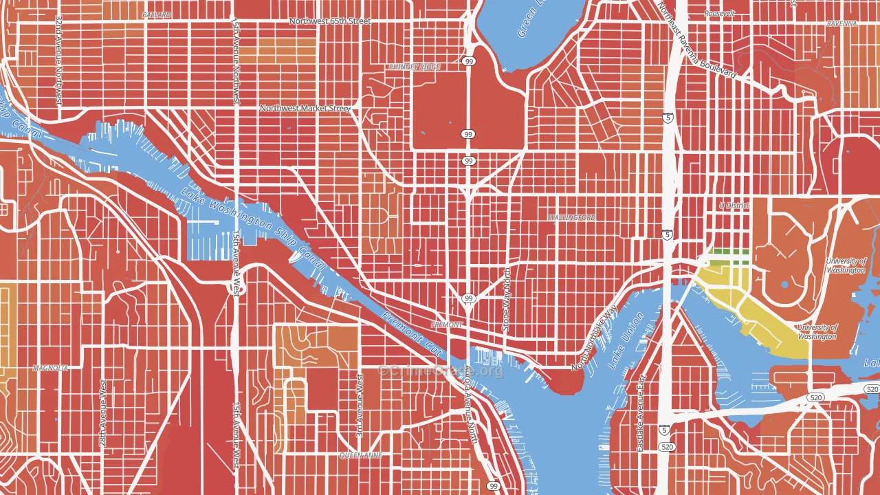 Fremont, Seattle, WA Map of Burglary Rates