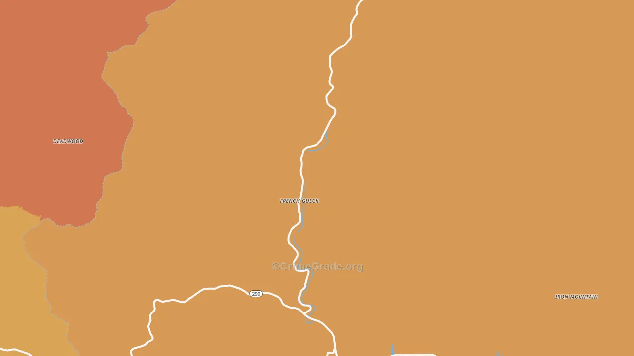 French Gulch, CA Map of Burglary Rates