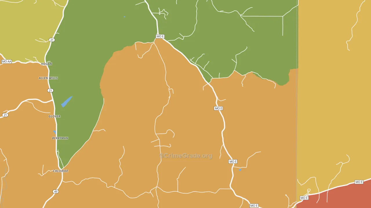 French Mills, MO Map of Burglary Rates