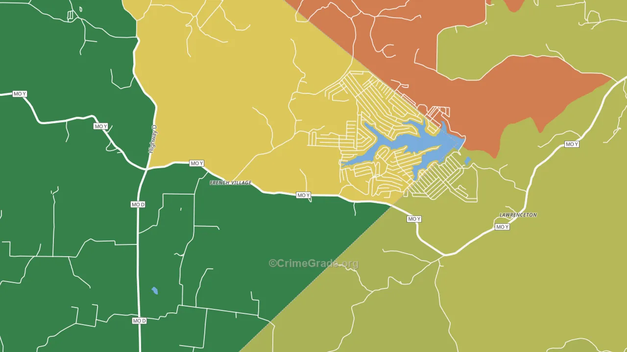 French Village, MO Map of Burglary Rates