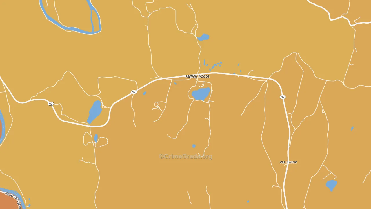French Woods, NY Map of Burglary Rates